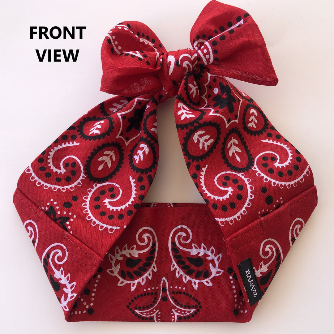 ROCKABILLY/TIE-UP BANDANA - RED TEXAS PAISLEY – RADAZZ Apparel